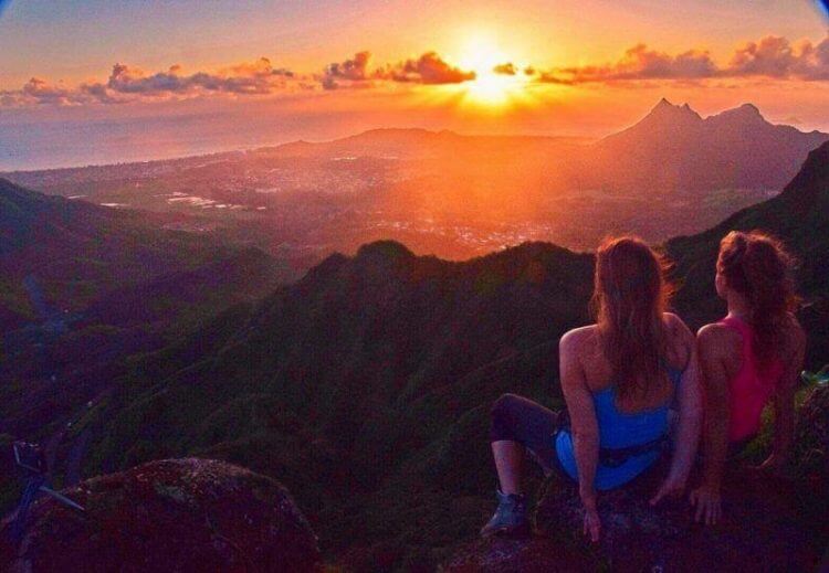 Hiking and sunrise Honolulu Hawaii