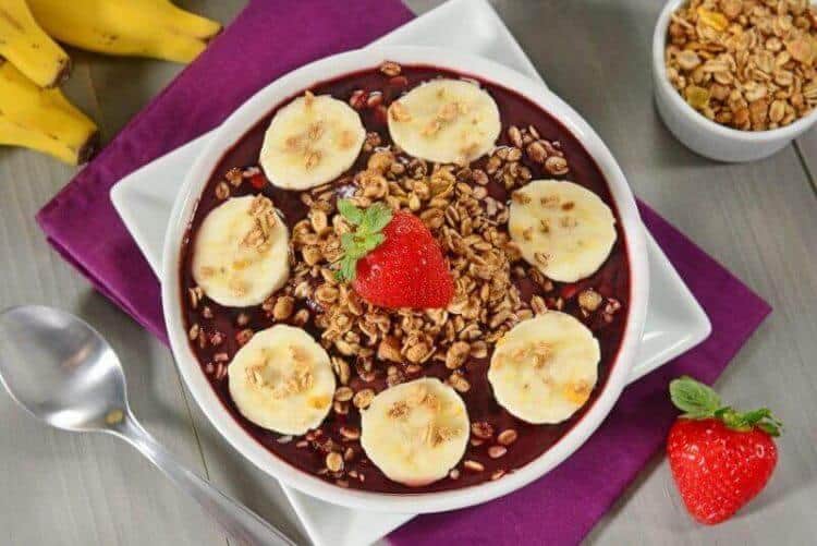 Acai Bowl with Banana and Cereals