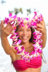 Woman with a lei