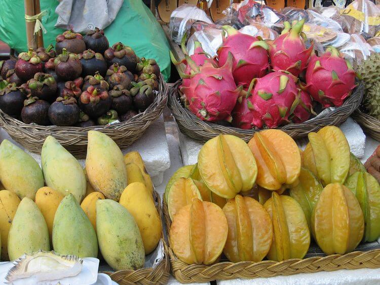 Different exotic fruits