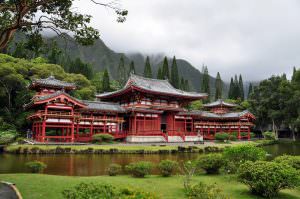 Byodo-in temple at the Valley of the temples