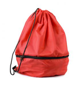 Red drawstring bag