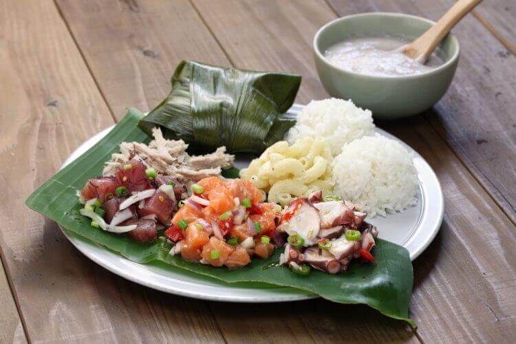 Salmon, ahi, tako poke