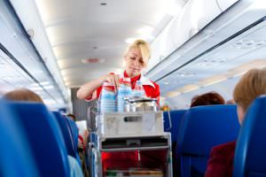 Flight attendant at work