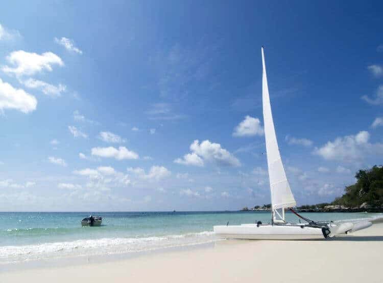 Catamaran on beach