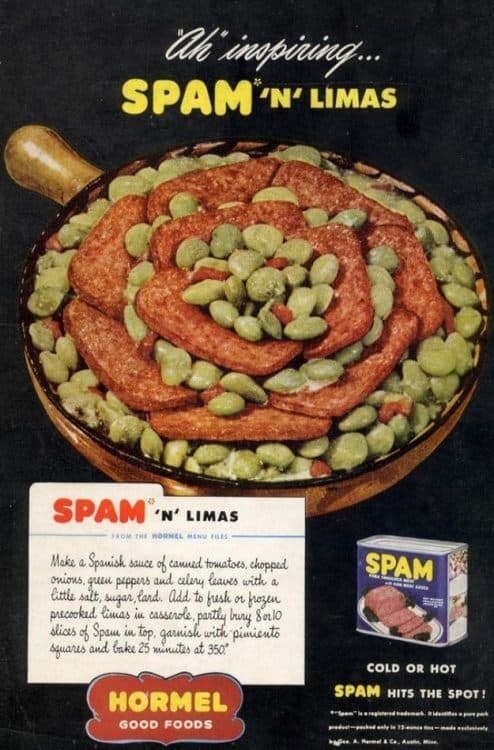 lima beans on spam