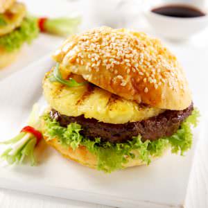 Teriyaki Burger with pineapple