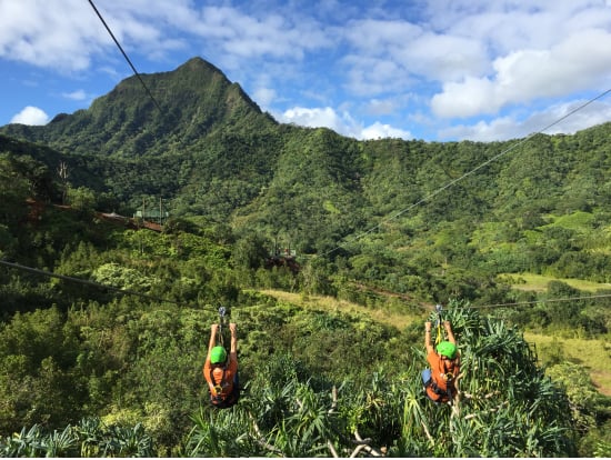 zipline across Oahu for fun and adventure