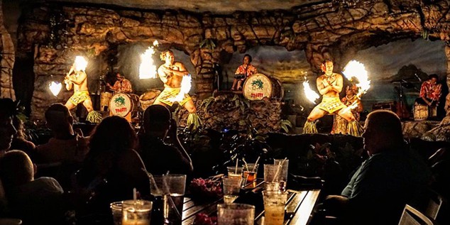 fire dancers at the luau