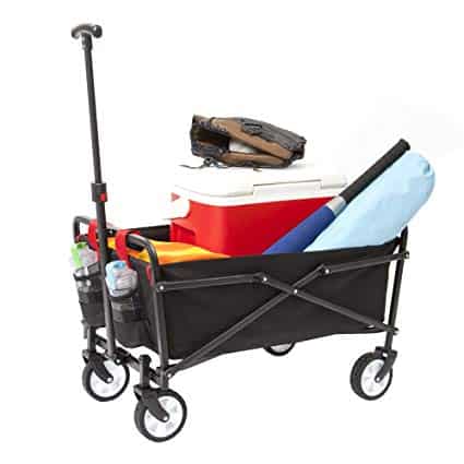 YSC Wagon Garden Folding Utility Shopping Cart,Beach (Black) 